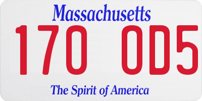 MA license plate 170OD5