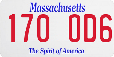 MA license plate 170OD6