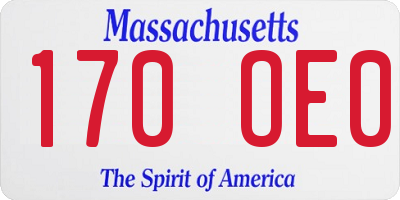 MA license plate 170OE0