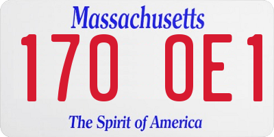 MA license plate 170OE1