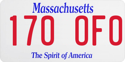 MA license plate 170OF0