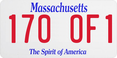 MA license plate 170OF1