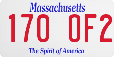 MA license plate 170OF2