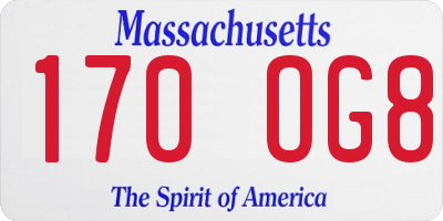 MA license plate 170OG8