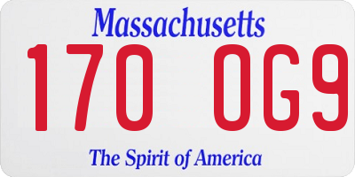 MA license plate 170OG9