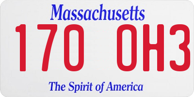 MA license plate 170OH3