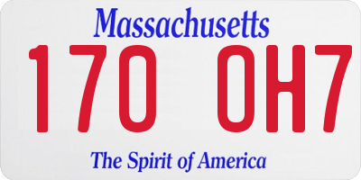 MA license plate 170OH7