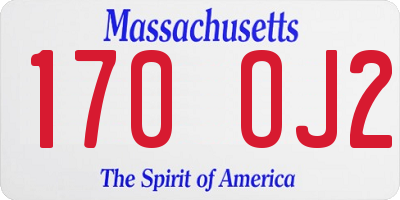 MA license plate 170OJ2
