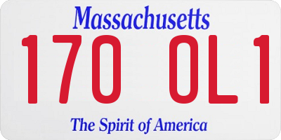 MA license plate 170OL1