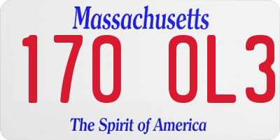 MA license plate 170OL3