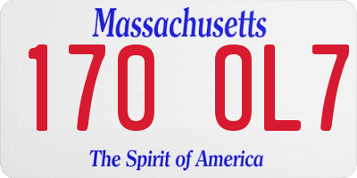 MA license plate 170OL7