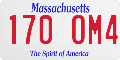 MA license plate 170OM4