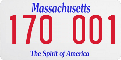 MA license plate 170OO1