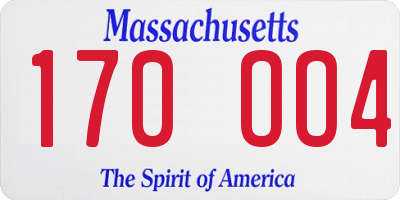 MA license plate 170OO4