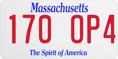 MA license plate 170OP4