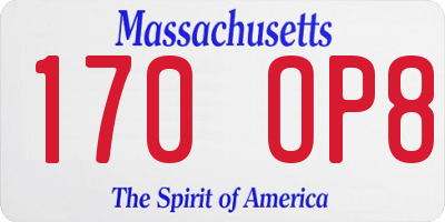 MA license plate 170OP8