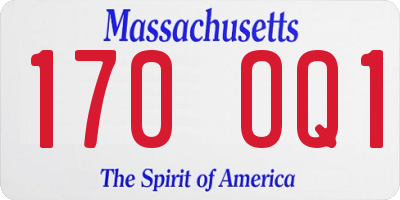 MA license plate 170OQ1