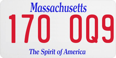 MA license plate 170OQ9
