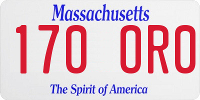 MA license plate 170OR0