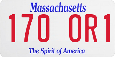 MA license plate 170OR1