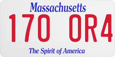 MA license plate 170OR4