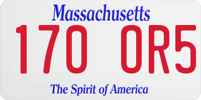 MA license plate 170OR5