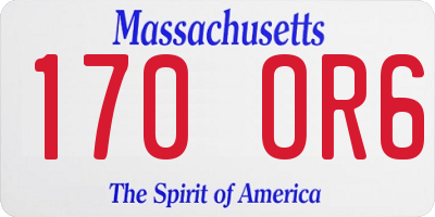 MA license plate 170OR6
