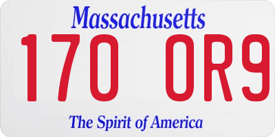MA license plate 170OR9