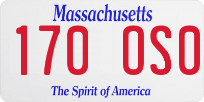 MA license plate 170OS0