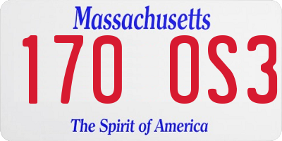 MA license plate 170OS3
