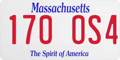MA license plate 170OS4