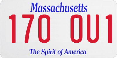 MA license plate 170OU1