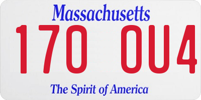 MA license plate 170OU4