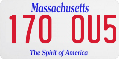 MA license plate 170OU5