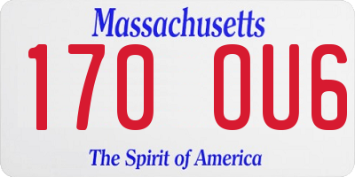 MA license plate 170OU6