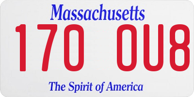 MA license plate 170OU8