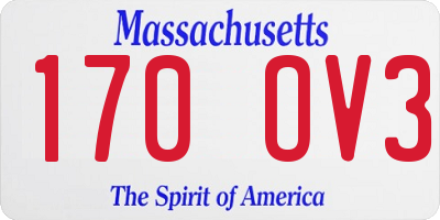 MA license plate 170OV3