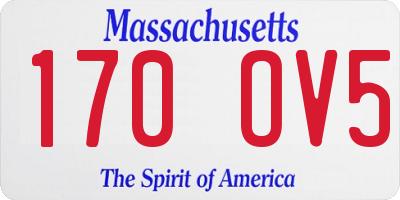 MA license plate 170OV5