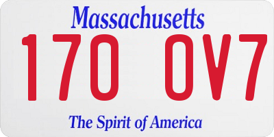MA license plate 170OV7