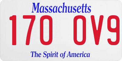 MA license plate 170OV9
