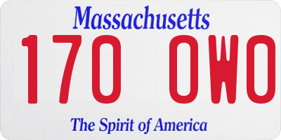 MA license plate 170OW0