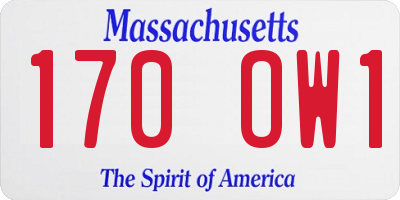 MA license plate 170OW1