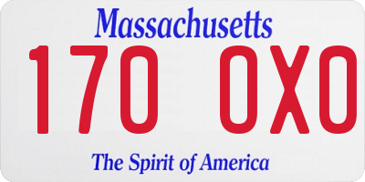 MA license plate 170OX0