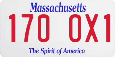 MA license plate 170OX1