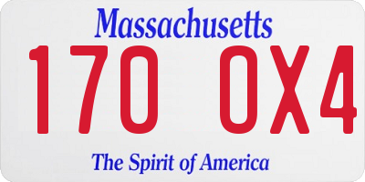 MA license plate 170OX4
