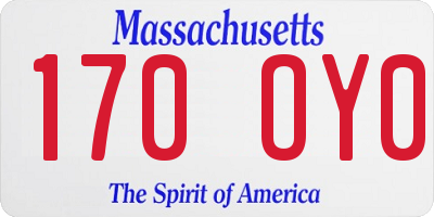 MA license plate 170OY0