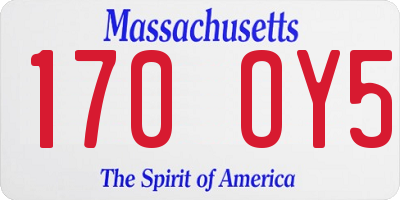 MA license plate 170OY5