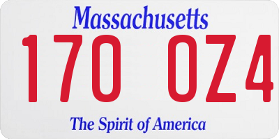 MA license plate 170OZ4