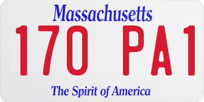 MA license plate 170PA1