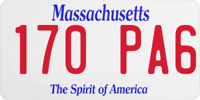 MA license plate 170PA6